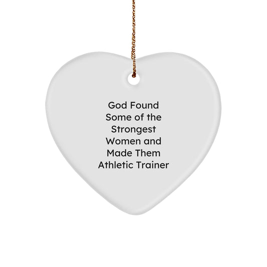 Funny Athletic Trainer Christmas Unique Gifts, Heart Ornament for Friends, Family, Coworkers from Men, Women, Inspirational, Encouragement, Heart Shaped, White Color, Durable MDF - The Buy Boom