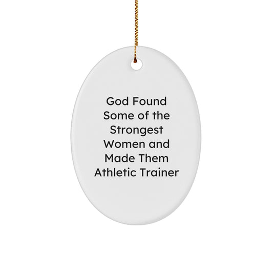Funny Athletic Trainer Gifts for Her, Oval Ornament from Men, Strong Women Made Them, Christmas Unique Decor - The Buy Boom