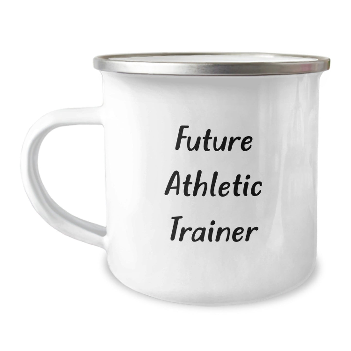 Funny Athletic Trainer Gifts for Him or Her, Birthday Unique Gifts from Friends or Family, 'Future Athletic Trainer' Quote on Camping Mug, 12 oz Stainless Steel with Enamel Finish - The Buy Boom