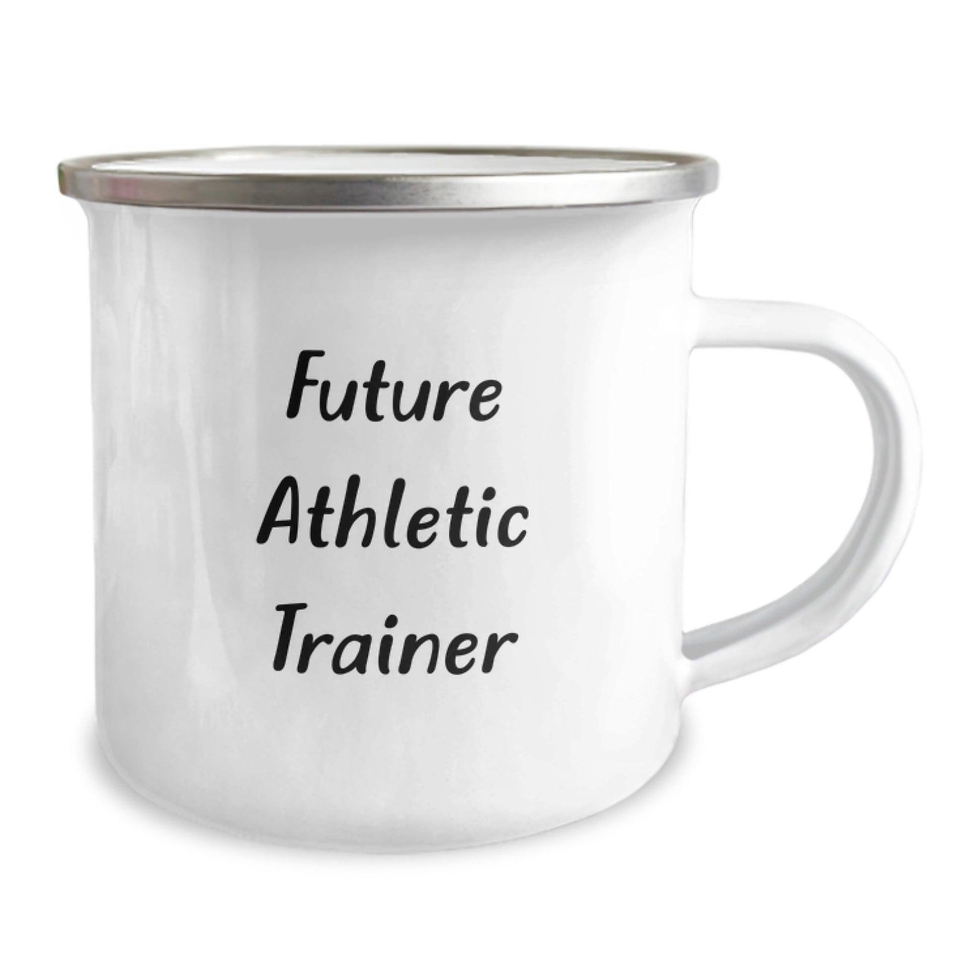 Funny Athletic Trainer Gifts for Him or Her, Birthday Unique Gifts from Friends or Family, 'Future Athletic Trainer' Quote on Camping Mug, 12 oz Stainless Steel with Enamel Finish - The Buy Boom
