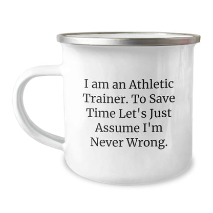 Funny Athletic Trainer Gifts for Men, Gifts from Friends, Camping Mug for Christmas, 'I'm Never Wrong' Quote - The Buy Boom