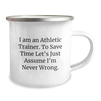 Funny Athletic Trainer Gifts for Men, Gifts from Friends, Camping Mug for Christmas, 'I'm Never Wrong' Quote - The Buy Boom