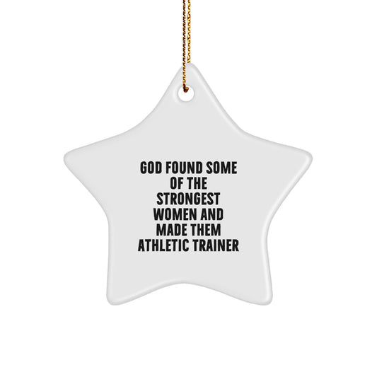 Funny Athletic Trainer Gifts from Women for Women Christmas Unique Star Ornament, Inspirational Athletic Trainer Quote, Star - Shaped, White - The Buy Boom
