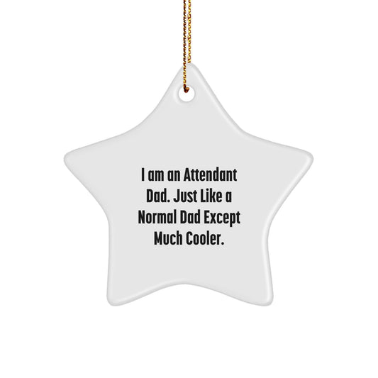 Funny Attendant Dad Gifts from Men to Friends, Star Ornament, I'm Like A Normal Dad Except Much Cooler Christmas Unique Gifts - The Buy Boom