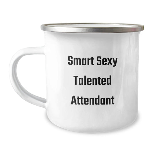 Funny Attendant Gifts from Friends for Birthday, Smart Sexy Talented Attendant Camping Mug, 'You're the Best Attendant!' Quote - The Buy Boom