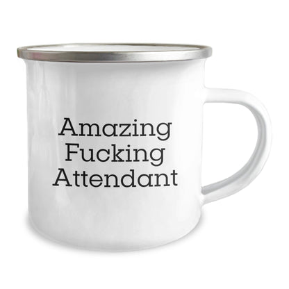 Funny Attendant Gifts from Friends for Christmas Unique Attendant Camping Mug - Amazing F - king Attendant Mugs for Attendants - The Buy Boom