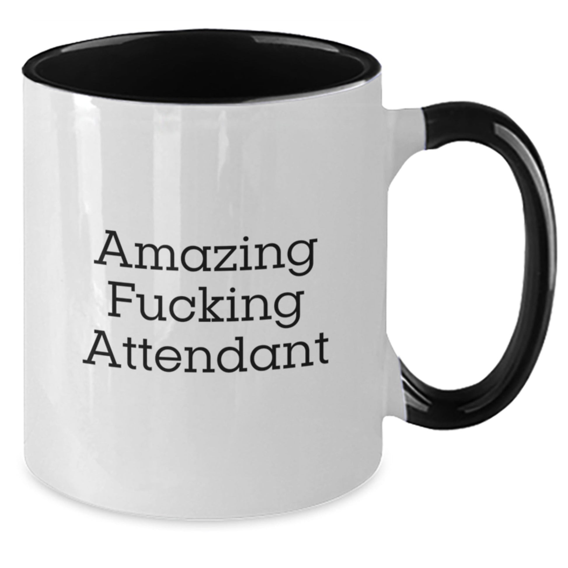 Funny Attendant Gifts from Men - Christmas Unique Gifts for Attendant - Two Tone Coffee Mug with Amazing F - king Attendant Quote - The Buy Boom