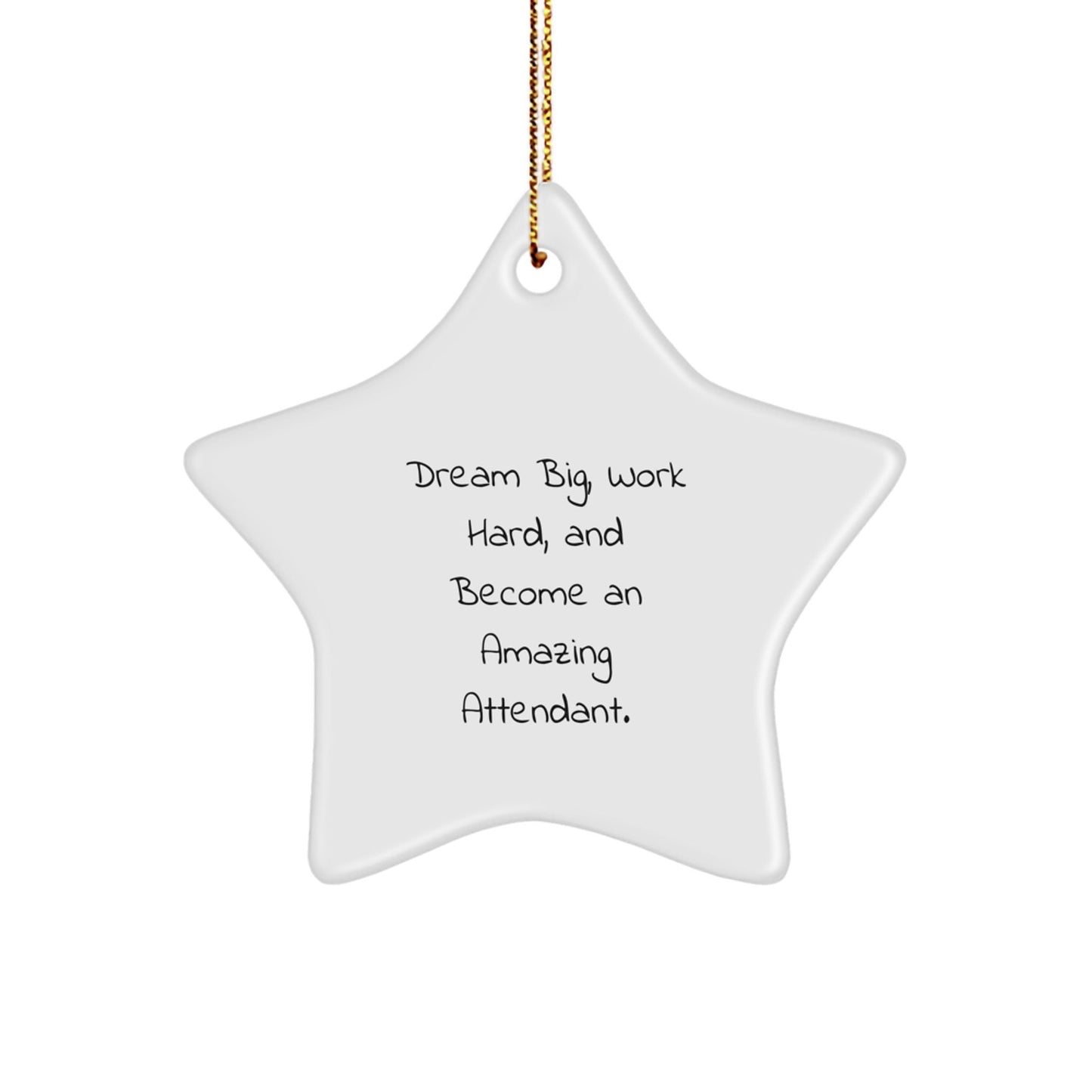 Funny Attendant Gifts from Men for Christmas Unique Star Ornament - Dream Big Work Hard Star Shaped Decor - The Buy Boom