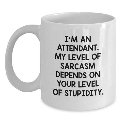 Funny Attendant Gifts from Men, Women, Friends, or Coworkers for Attendant, White Coffee Mug with I'm An Attendant Sarcasm Quote, Christmas Unique Gifts - The Buy Boom