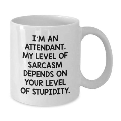 Funny Attendant Gifts from Men, Women, Friends, or Coworkers for Attendant, White Coffee Mug with I'm An Attendant Sarcasm Quote, Christmas Unique Gifts - The Buy Boom