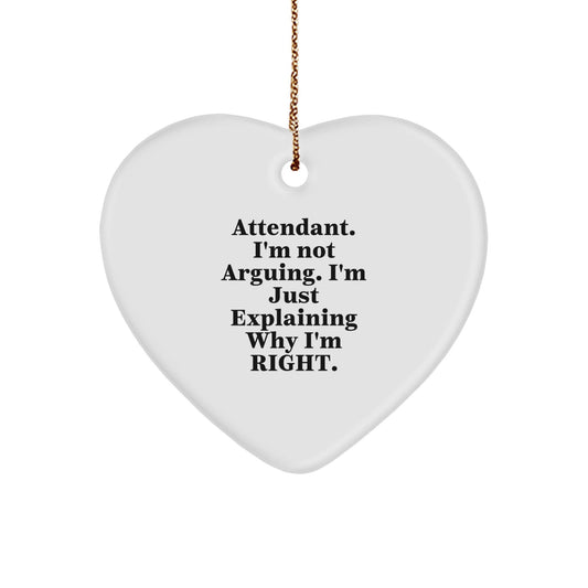 Funny Attendant Heart Ornament Gifts from Friends for Attendant Christmas Unique Heart Shaped Decorations - The Buy Boom
