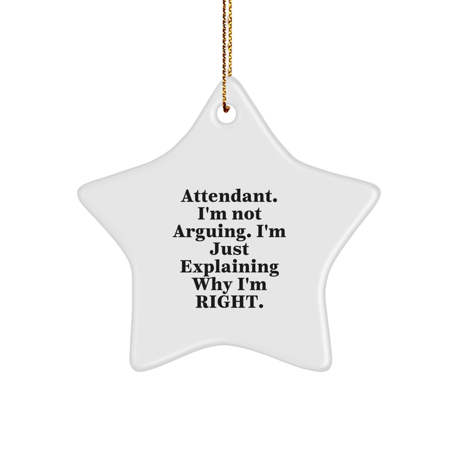 Funny Attendant Star Ornament Gifts from Friends to Attendant, Christmas Unique Gifts for Attendant, Star Ornament for Christmas - The Buy Boom