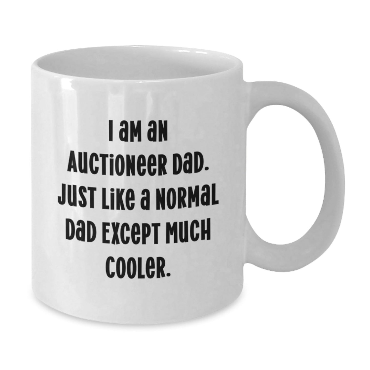Funny Auctioneer Dad Gift for Men, White Coffee Mug for Graduation, Gifts from Men to Auctioneer, Unique Gifts for Auctioneer in White - The Buy Boom