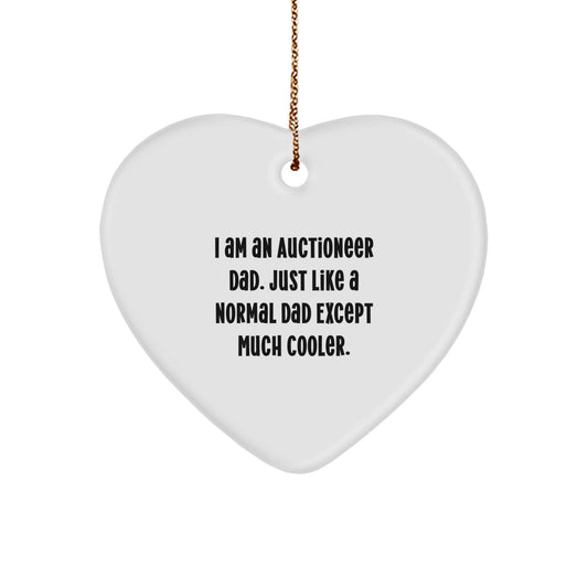 Funny Auctioneer Dad Gifts - Heart Ornament for Men, Perfect for Christmas Unique Gifts from Dad, Friends, or Coworkers to Auctioneer, Men, or Family - The Buy Boom