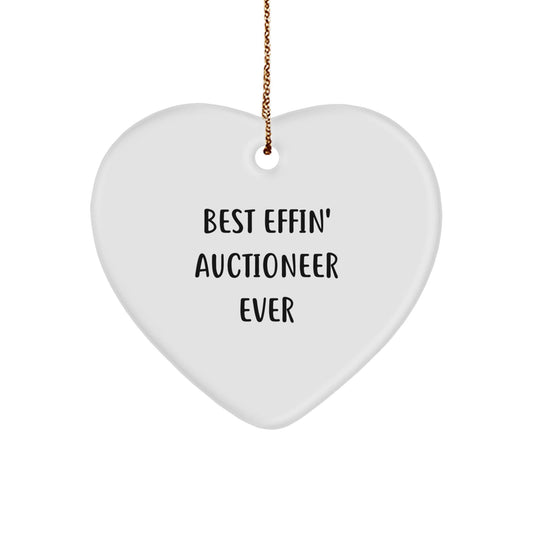 Funny Auctioneer Gifts, Best Effin' Ever Heart Ornament for Christmas, Gifts from Friends to Auctioneer - The Buy Boom