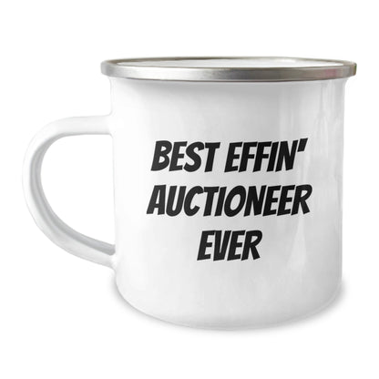 Funny Auctioneer Gifts for Men from Family, Best Effin' Auctioneer Ever Camping Mug for Graduation - The Buy Boom
