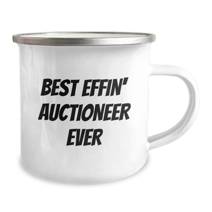 Funny Auctioneer Gifts for Men from Family, Best Effin' Auctioneer Ever Camping Mug for Graduation - The Buy Boom