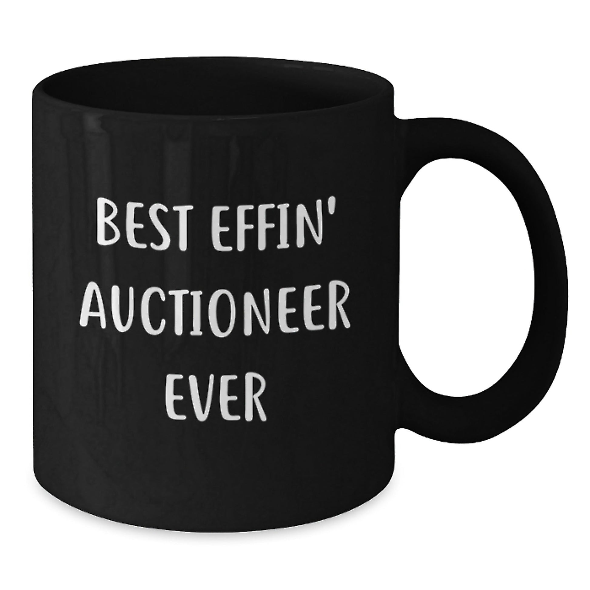 Funny Auctioneer Gifts for Men from Friends, Best Effin' Auctioneer Ever Black Coffee Mug, Graduation Unique Gifts - The Buy Boom