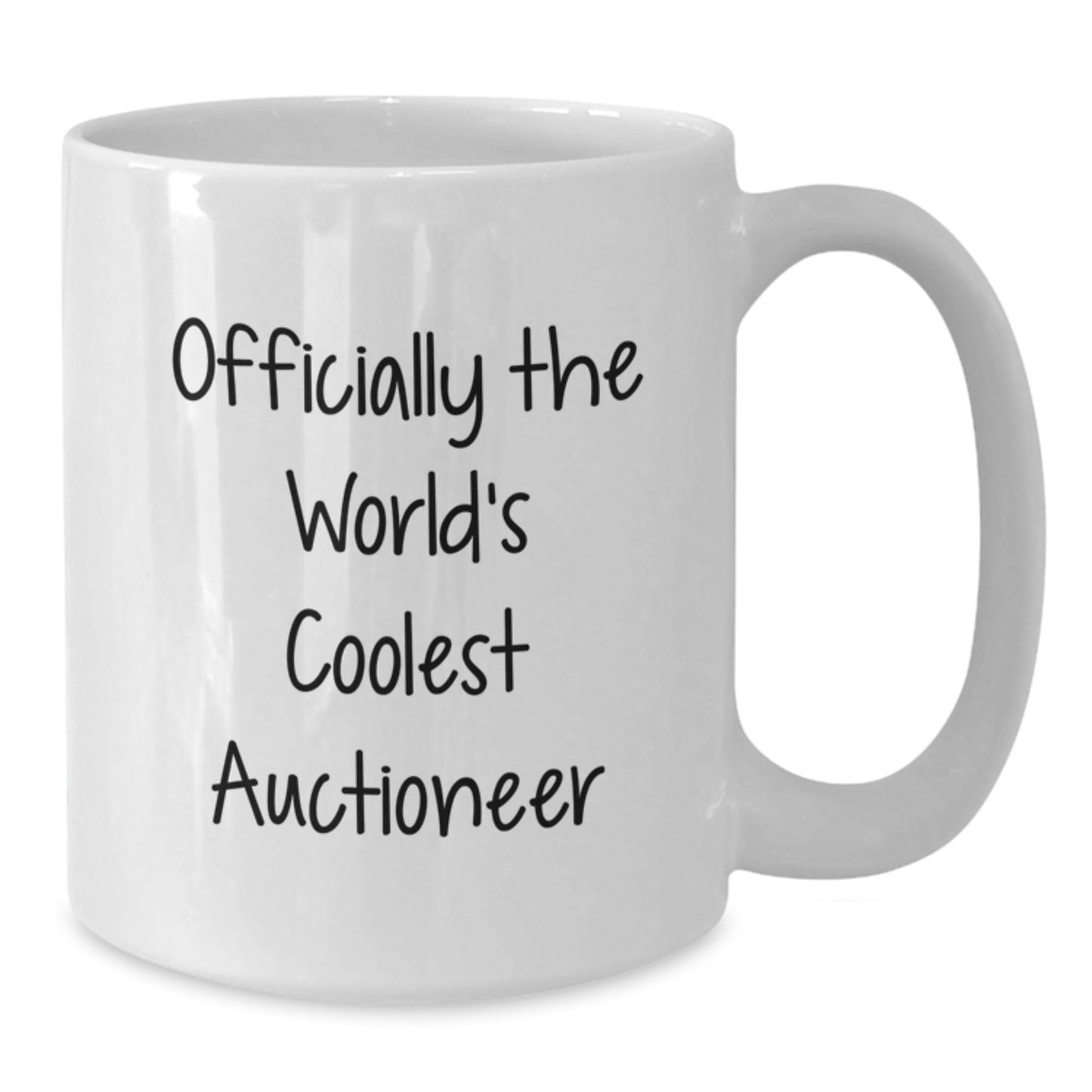Funny Auctioneer Gifts for Men - White Coffee Mug, Officially The World's Coolest Auctioneer, Graduation Unique Gifts from Family to Friends - The Buy Boom