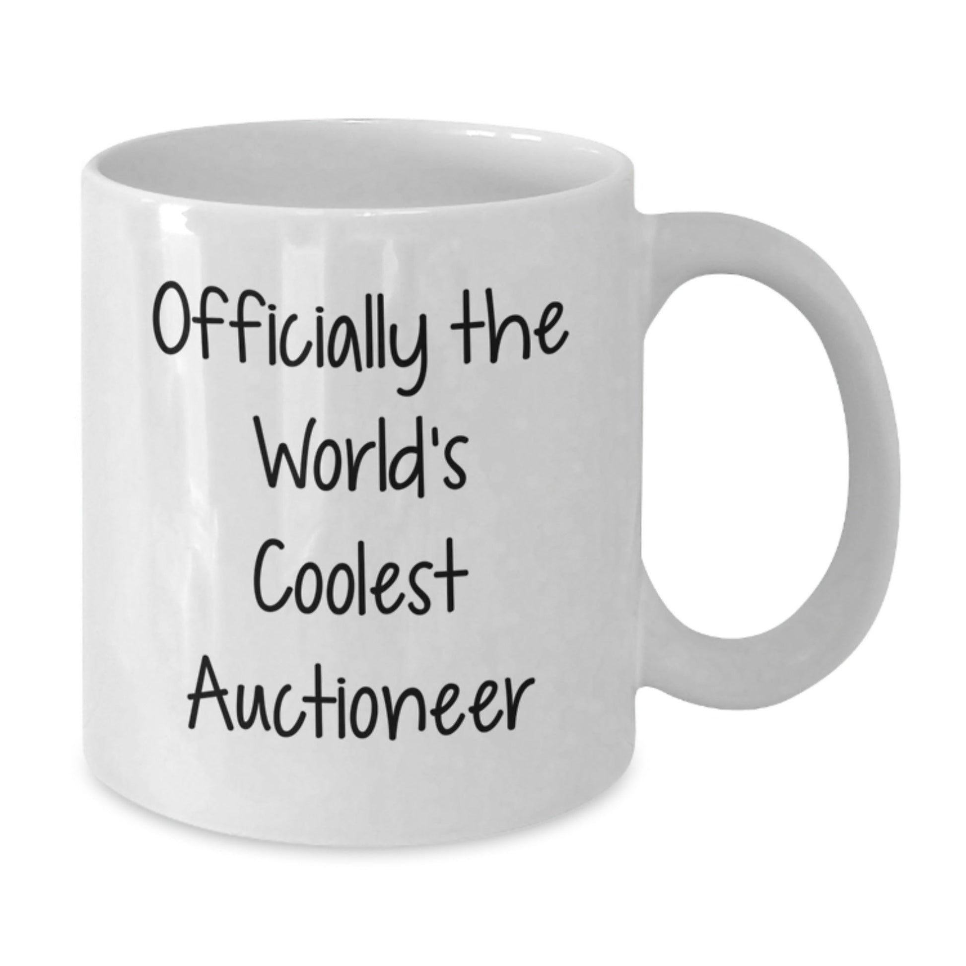 Funny Auctioneer Gifts for Men - White Coffee Mug, Officially The World's Coolest Auctioneer, Graduation Unique Gifts from Family to Friends - The Buy Boom