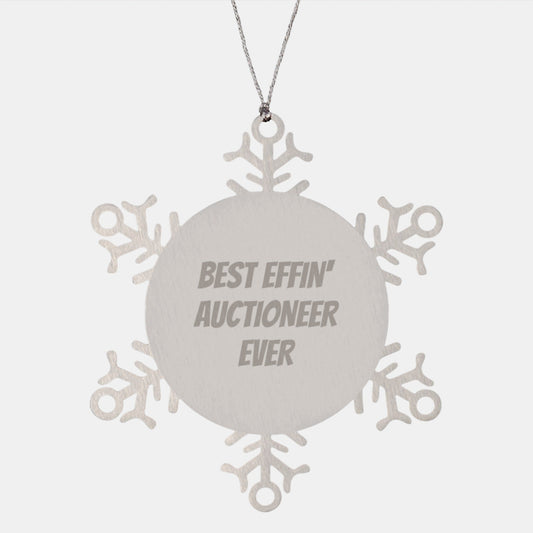 Funny Auctioneer Gifts from Best Effin' Snowflake Ornament for Auctioneer Friends, Coworkers, or Family - The Buy Boom
