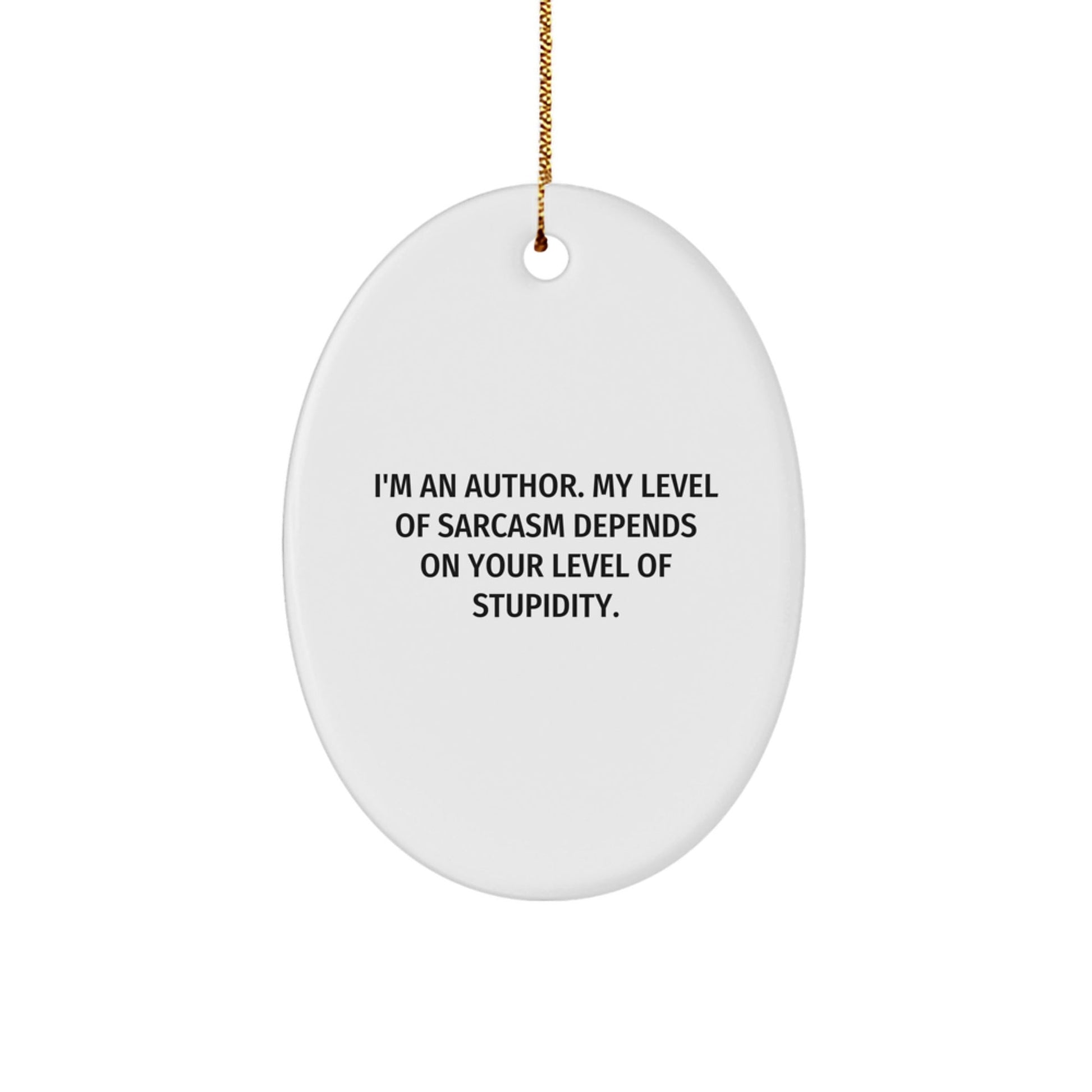 Funny Author Gifts for Men, Oval Ornament with I'm An Author Sarcasm Quote, Christmas Unique - The Buy Boom