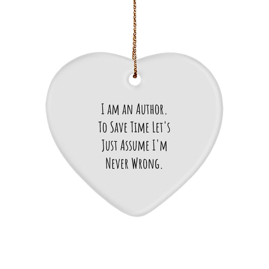 Funny Author Heart Ornament Gifts from Men to Author Friends for Christmas Unique Decorations - The Buy Boom