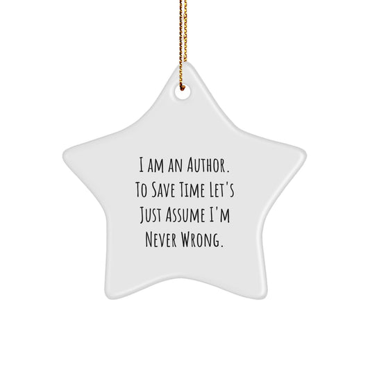 Funny Author Star Ornament Gifts from Friends for Christmas Unique Presents - The Buy Boom
