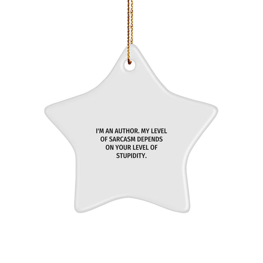 Funny Author Star Ornament Gifts from Friends, Women, or Family for Authors, Christmas Unique Gifts, 'I'm an Author' Quote - The Buy Boom