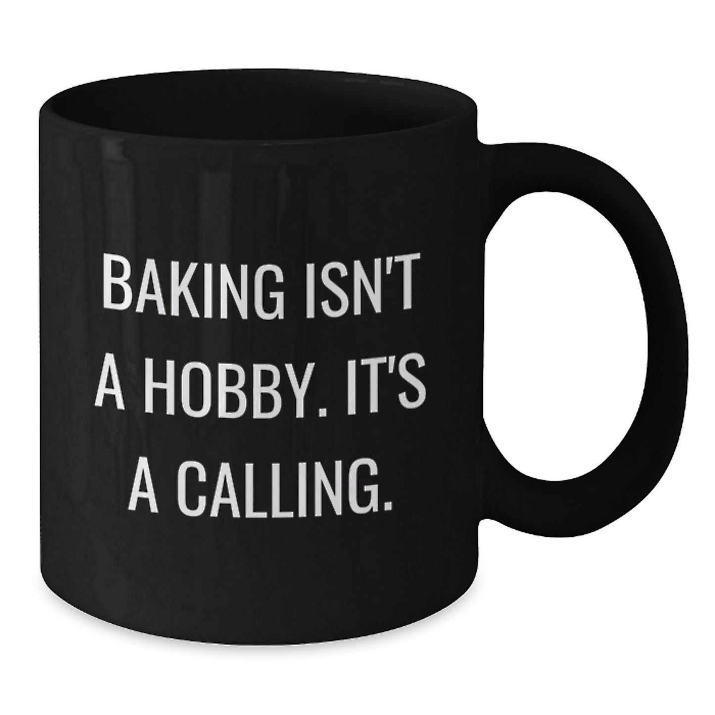 Funny Baking Quotes Gifts for Women from Men, Christmas Unique Baking Mugs for Coffee, Black Ceramic Mugs with Humorous Baking Isn't A Hobby, It's A Calling, Quote - The Buy Boom