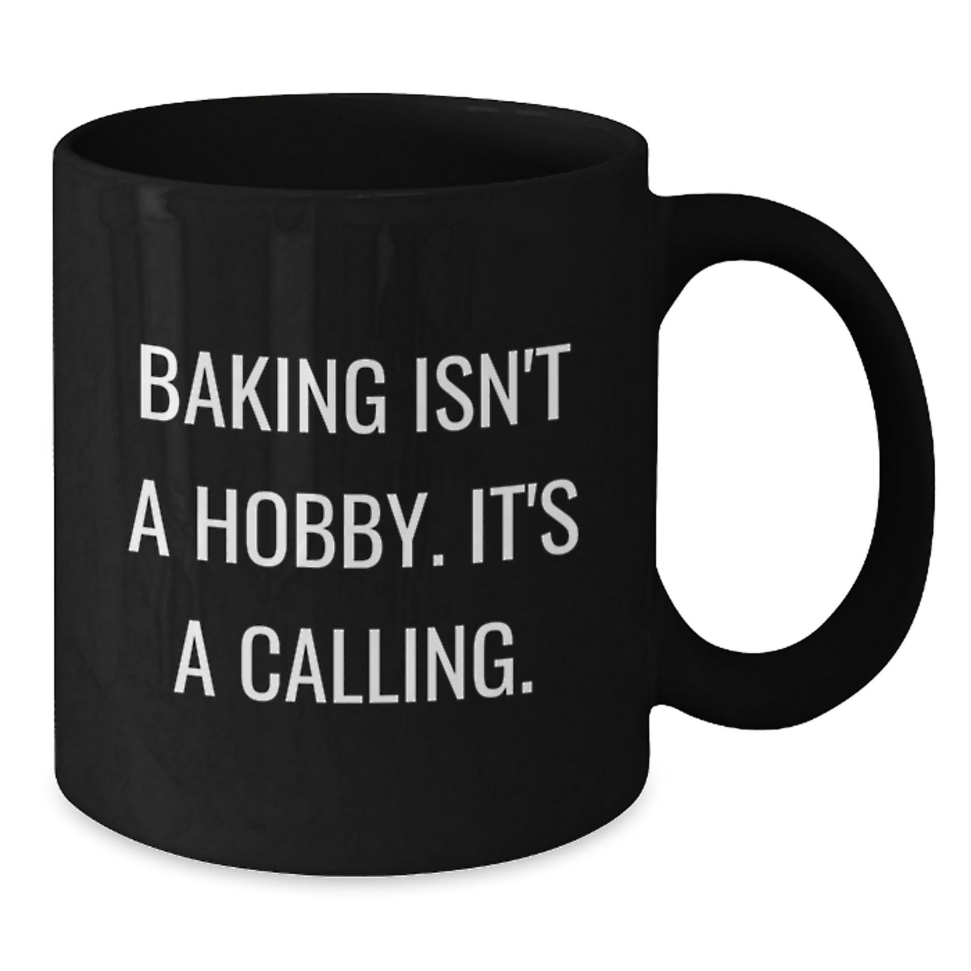 Funny Baking Quotes Gifts for Women from Men, Christmas Unique Baking Mugs for Coffee, Black Ceramic Mugs with Humorous Baking Isn't A Hobby, It's A Calling, Quote - The Buy Boom
