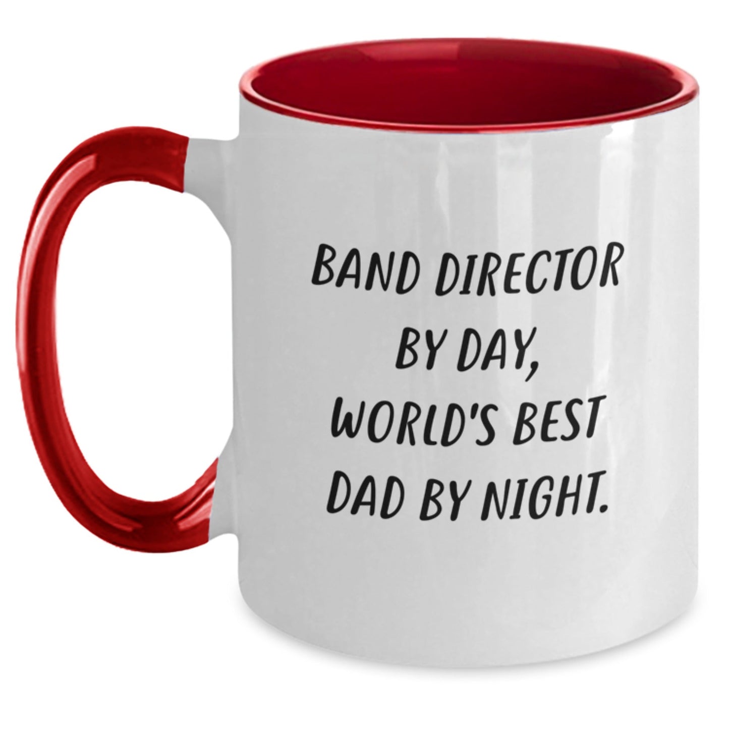 Funny Band Director Gifts for Him - Two Tone Coffee Mug, 'Band Director By Day, World's Best Dad By Night.', Unique Graduation Gifts for Men from Family - The Buy Boom