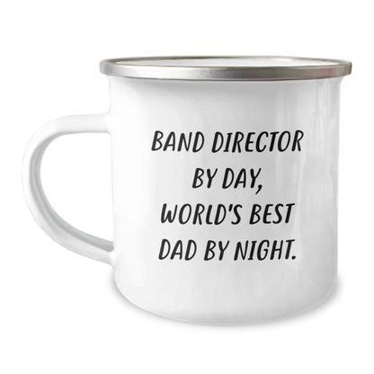 Funny Band Director Gifts from Mom - 'Band Director By Day, World's Best Dad By Night.' Graduation Unique Gifts for Him, Camping Mug for Men - The Buy Boom
