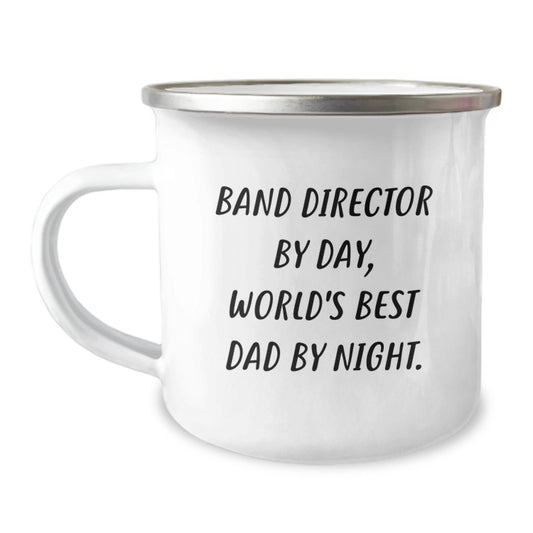 Funny Band Director Gifts from Mom - 'Band Director By Day, World's Best Dad By Night.' Graduation Unique Gifts for Him, Camping Mug for Men - The Buy Boom