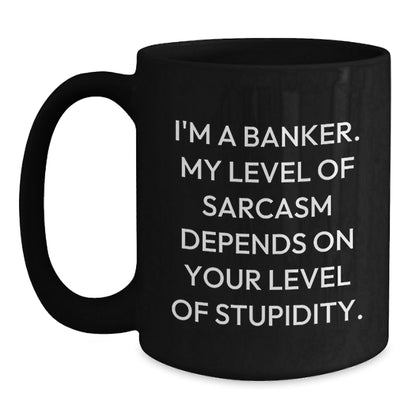 Funny Banker Christmas Unique Gifts from Friends and Family - Black Coffee Mug, I'm A Banker - The Buy Boom