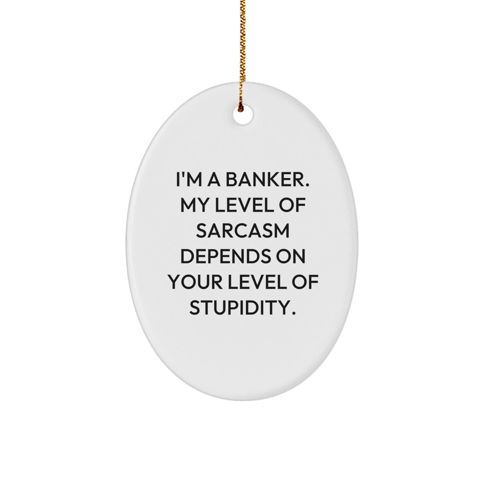 Funny Banker Gifts for Men, Oval Ornament with Sarcasm Quote - Gifts from Friends, Coworkers, Family for Christmas Unique Gifts - The Buy Boom
