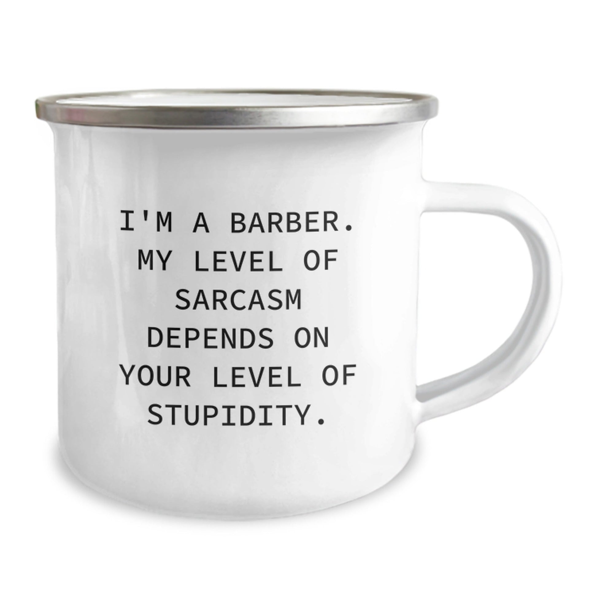 Funny Barber Quotes Gifts from Friends and Family for Christmas - Camping Mug for Men, Unique Holiday Gift Idea for Barbers, Humorous Christmas Memorable Presents for Him - The Buy Boom