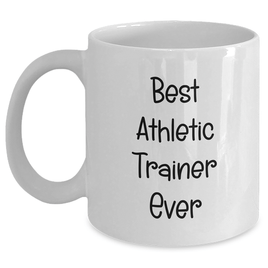 Funny Best Athletic Trainer Ever Gifts for Men from Friends Unique White Coffee Mug for Graduation - The Buy Boom