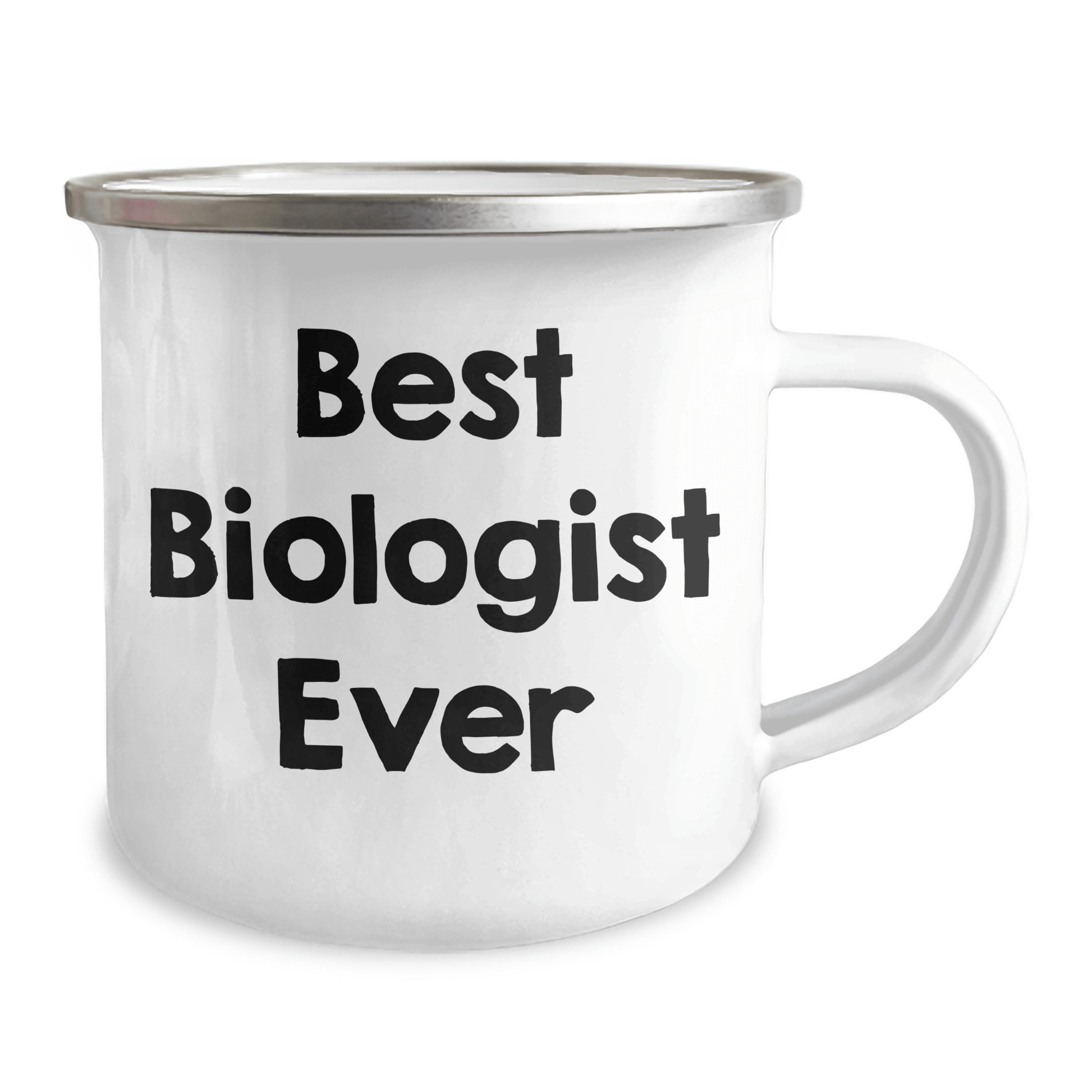 Funny Best Biologist Ever Gifts from Friends - Unique Camping Mug for Biologist Graduation, 12 oz Stainless Steel with Enamel Finish, Hand Wash Recommended, Permanent Printing - The Buy Boom