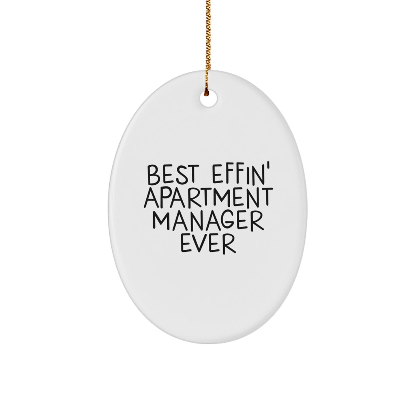 Funny 'Best Effin' Apartment Manager Ever' Oval Ornament Gifts from Friends to Friends, Christmas Unique Gifts for Apartment Managers - The Buy Boom