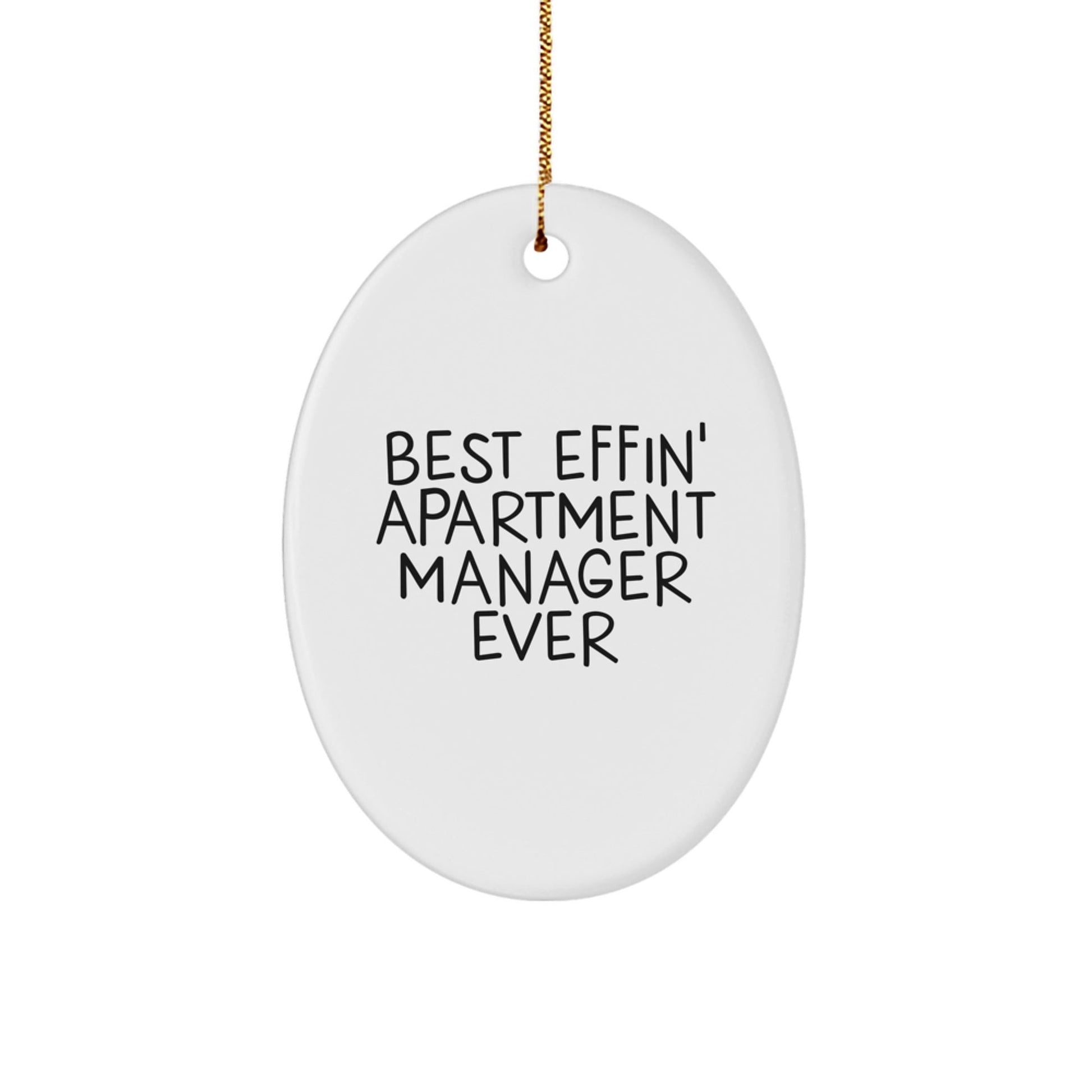 Funny 'Best Effin' Apartment Manager Ever' Oval Ornament Gifts from Friends to Friends, Christmas Unique Gifts for Apartment Managers - The Buy Boom