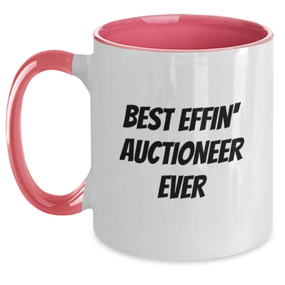 Funny Best Effin' Auctioneer Ever Two Tone Coffee Mugs Gifts for Auctioneer Graduation - The Buy Boom