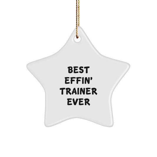 Funny 'Best Effin' Trainer Ever' Star Ornament for Trainer Gifts from Friends, Coworkers, or Family for Christmas Unique Gifts - The Buy Boom