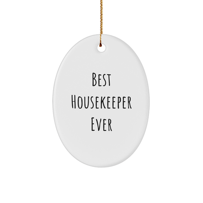 Funny Best Housekeeper Ever Gifts from Friends for Home Housekeeper Oval Ornament, Christmas Unique - The Buy Boom