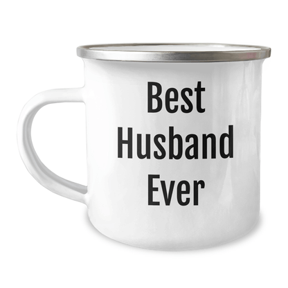 Funny Best Husband Ever Gifts for Husband Camping Mug with Enamel Finish, Gifts from Men to Husband, Unique Graduation Present for Men - The Buy Boom