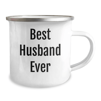Funny Best Husband Ever Gifts for Husband Camping Mug with Enamel Finish, Gifts from Men to Husband, Unique Graduation Present for Men - The Buy Boom