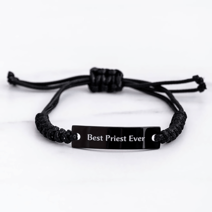 Funny Best Priest Ever Rope Bracelet Gift for Priest from Family on Father's Day - The Buy Boom