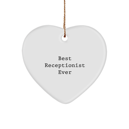 Funny Best Receptionist Ever Heart Ornament, Gifts from Men to Receptionist, Unique Christmas Unique Gifts for Coworkers, Friends, and Family - The Buy Boom