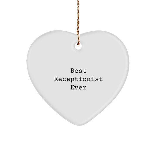 Funny Best Receptionist Ever Heart Ornament, Gifts from Men to Receptionist, Unique Christmas Unique Gifts for Coworkers, Friends, and Family - The Buy Boom