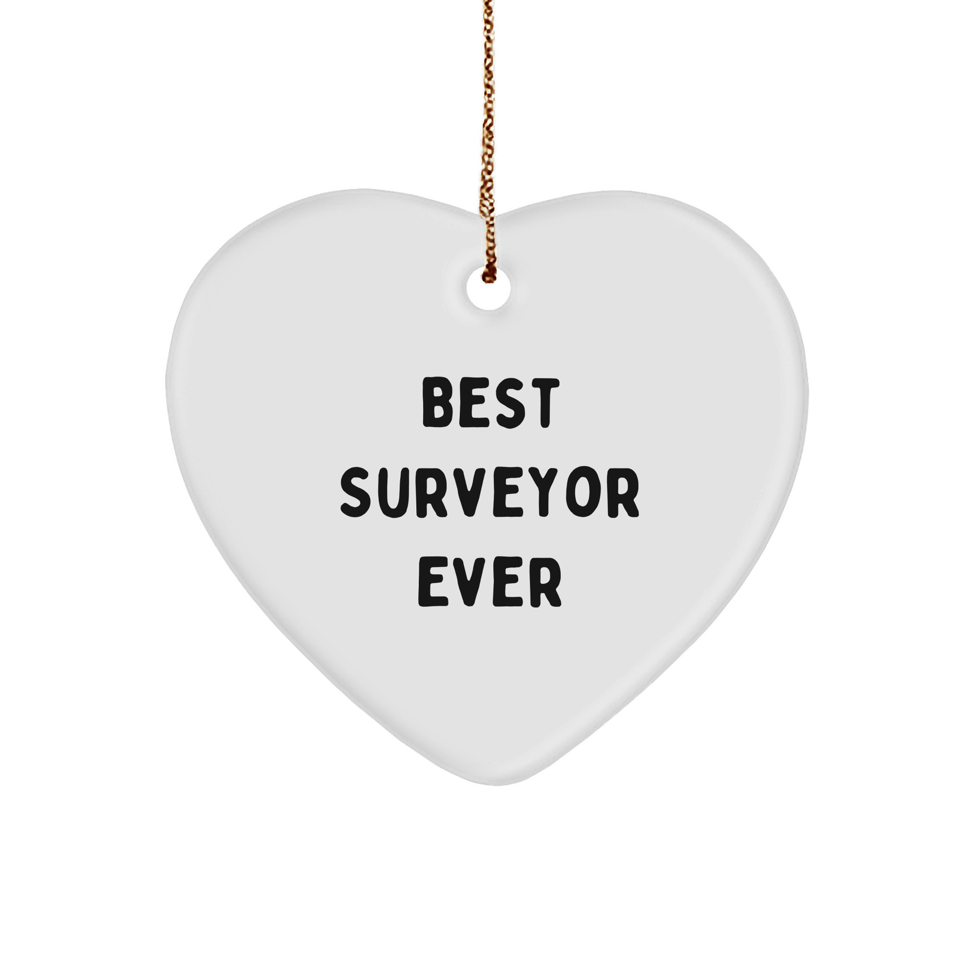 Funny Best Surveyor Ever Heart Ornament Gifts from Men to Surveyor Friends for Christmas - The Buy Boom